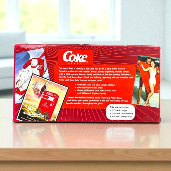 NEW Johnny Lightning 1:64 Coca Cola Set of 3 Poster Car Collection VW Ford - Picture 3 of 4